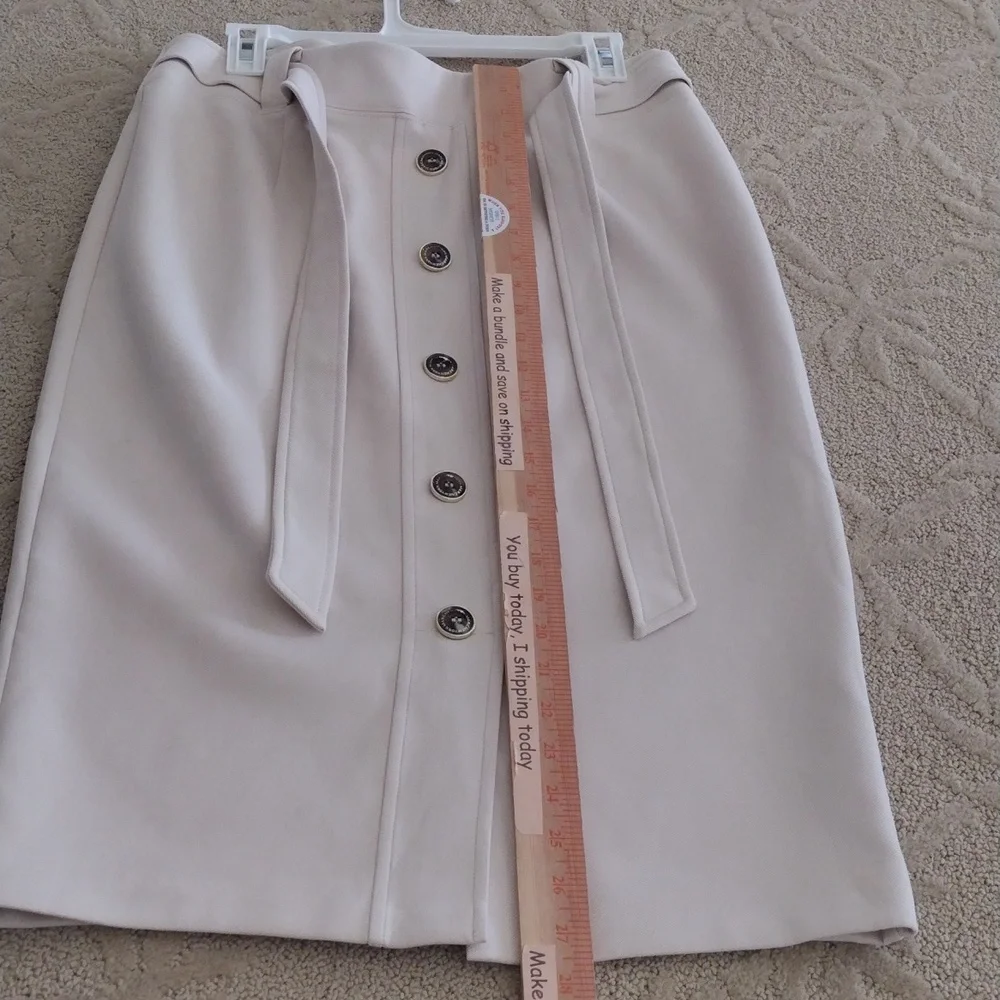 Marc New York Skirt Woman M‎ Beige Full Control Waistband Midi Pencil Office